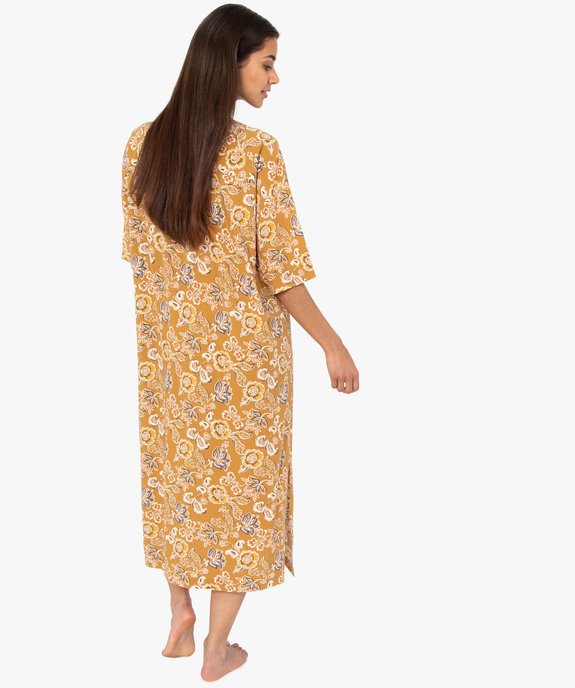 Chemise de nuit femme imprimée à manches courtes vue3 - GEMO(HOMWR FEM) - GEMO