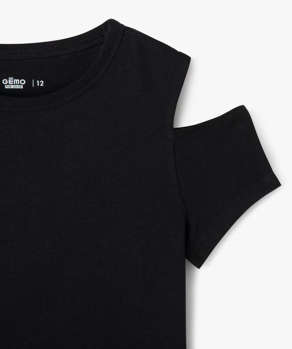 Tee-shirt manches courtes avec épaules dénudées fille vue2 - GEMO 4G FILLE - GEMO
