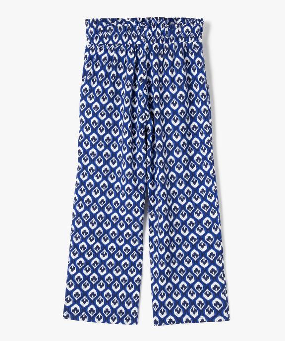 Pantalon fluide imprimé en viscose fille vue4 - GEMO 4G FILLE - GEMO