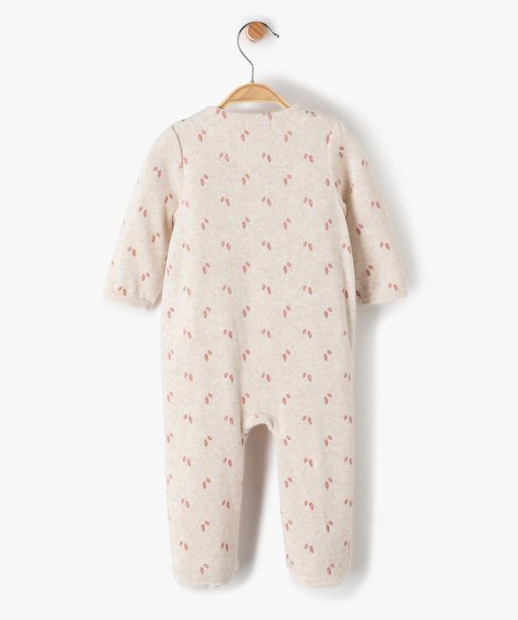 Pyjama bébé fille en velours avec motifs pailletés vue4 - GEMO(BB COUCHE) - GEMO