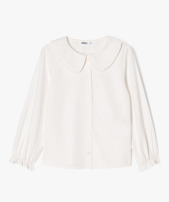 Chemise à manches longues avec col Claudine fille vue1 - GEMO (ENFANT) - GEMO