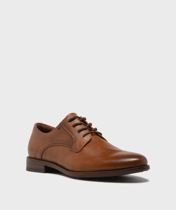 Derbies à garants perforés et bout amande homme  vue3 - MARIO BALDANO - GEMO