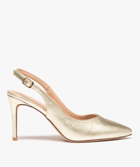 Escarpins femme ouverts avec bride fine à boucle et bout pointu  vue1 - SANS MARQUE - GEMO