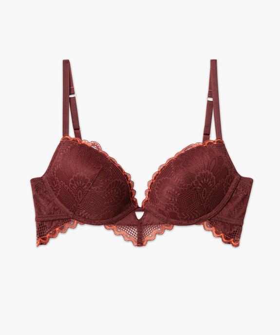 Soutien-gorge push-up en dentelle avec armatures vue4 - GEMO(HOMWR FEM) - GEMO