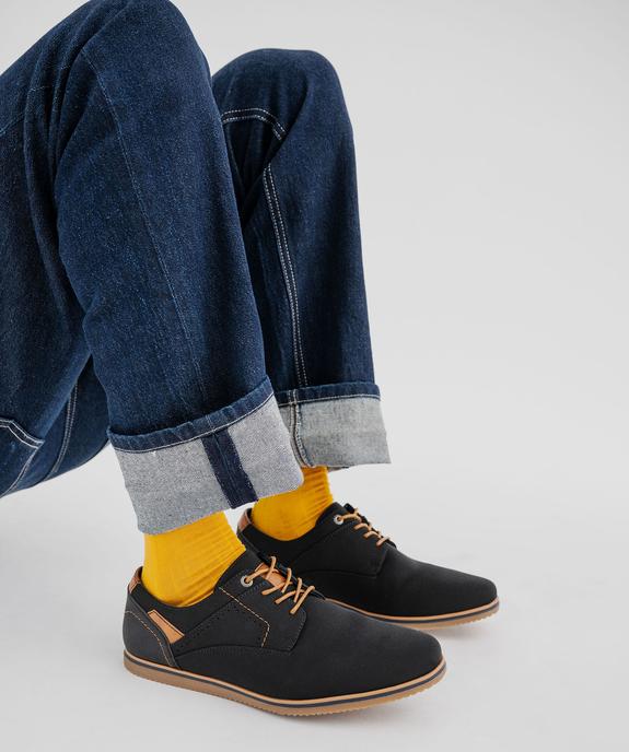 Derbies en toile texturée et détails contrastants homme  vue1 - MARIO BALDANO - GEMO