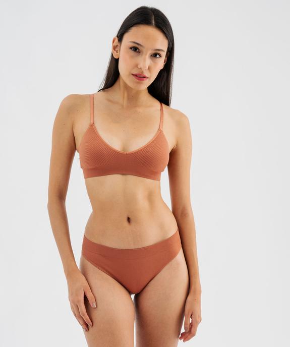 Tanga en maille côtelée femme vue2 - GEMO(HOMWR FEM) - GEMO