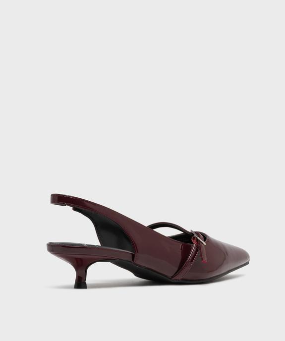 Escarpins kitten heels à bout pointu et talon ouvert femme vue4 - FOLLOW ME - GEMO