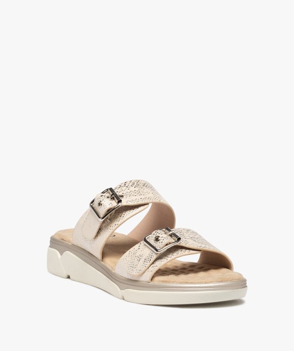 Mules femme confort à brides métallisées ajustables vue2 - GEMO (CONFORT) - GEMO