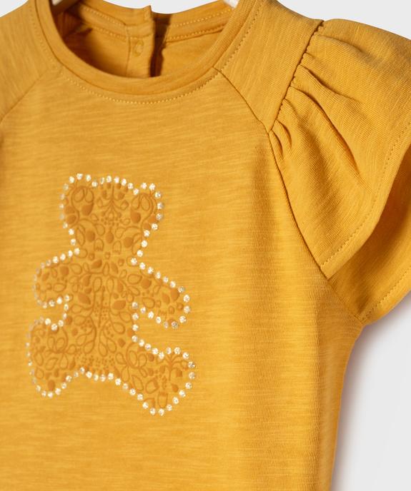 Tee-shirt manches courtes à volants bébé fille - LuluCastagnette vue2 - LULU CASTAGNETTE GEMO FOR GOOD - GEMO