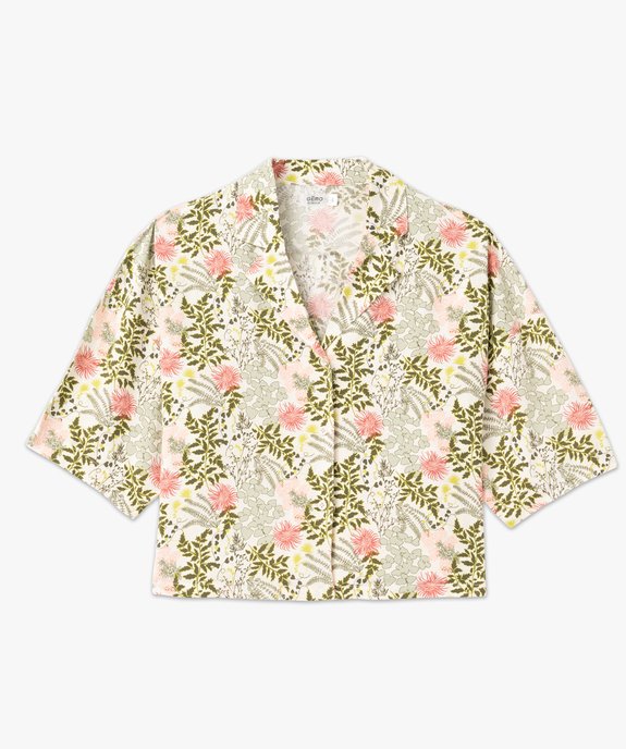 Veste de pyjama fluide courte imprimée femme vue5 - GEMO 4G FEMME - GEMO