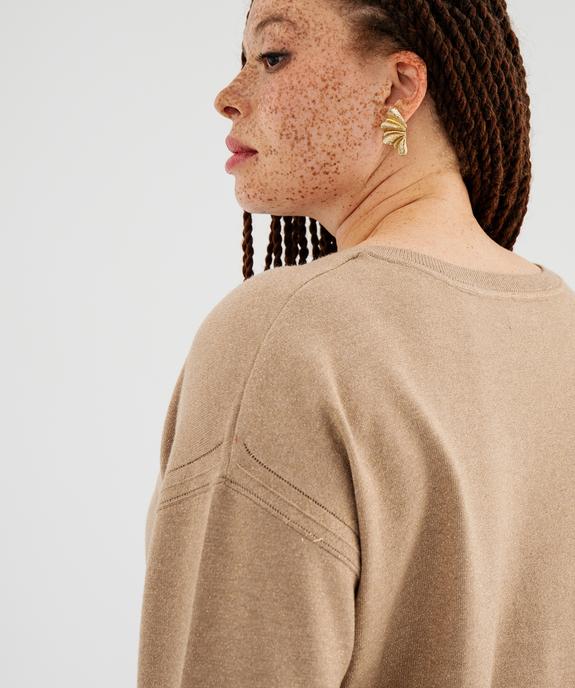 Pull fin pailleté à col V femme grande taille vue3 - GEMO (G TAILLE) - GEMO