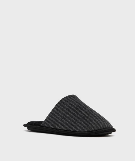 Chaussons mules à rayures homme vue2 - GEMO(HOMWR HOM) - GEMO