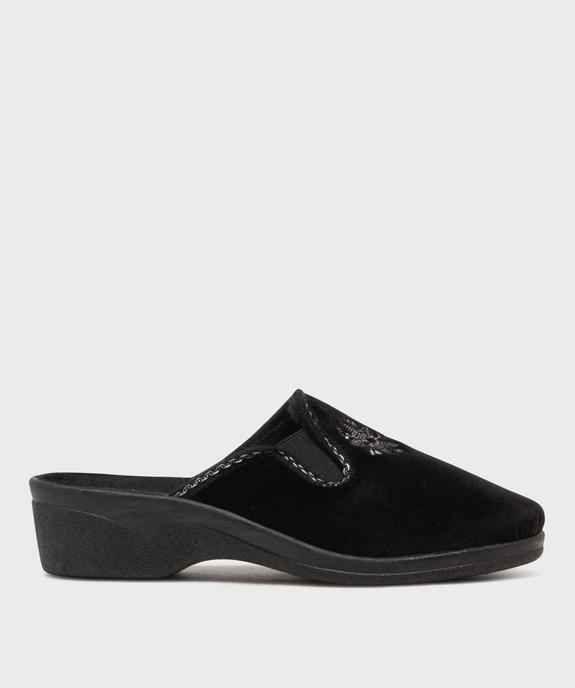 Chaussons mules dessus velours avec talon compensé femme vue1 - G'FLEX - GEMO