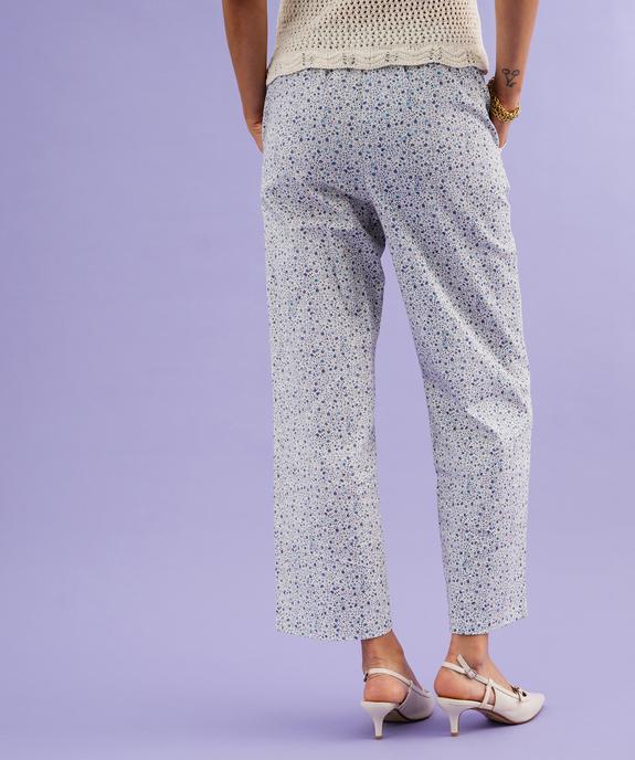 Pantalon en coton stretch fleuri coupe droite vue1 - GEMO(FEMME PAP) - GEMO