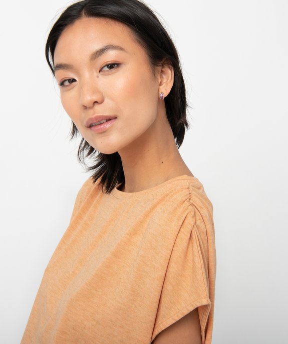 Tee-shirt femme coupe oversize en maille pailletée vue2 - GEMO(FEMME PAP) - GEMO
