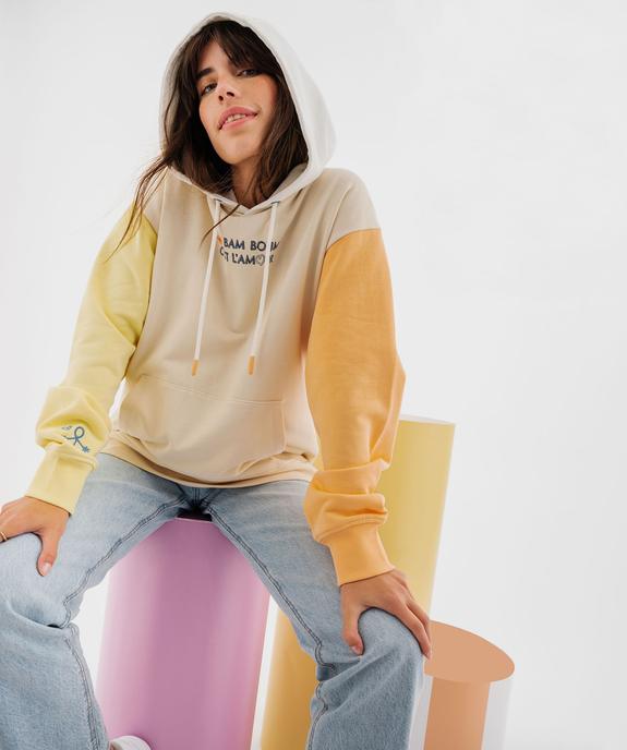 Sweat à capuche multicolores avec message amour mixte - Gémo X Maëva vue2 - GEMO 4G FEMME - GEMO