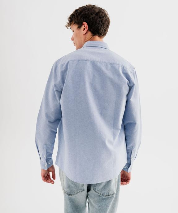 Chemise manches longues en chambray 100% coton homme vue3 - GEMO 4G HOMME - GEMO