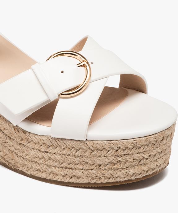 Sandales femme compensées à brides unies avec double boucle vue6 - GEMO(URBAIN) - GEMO