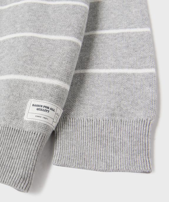Pull à capuche en coton rayé garçon vue2 - GEMO (ENFANT) - GEMO