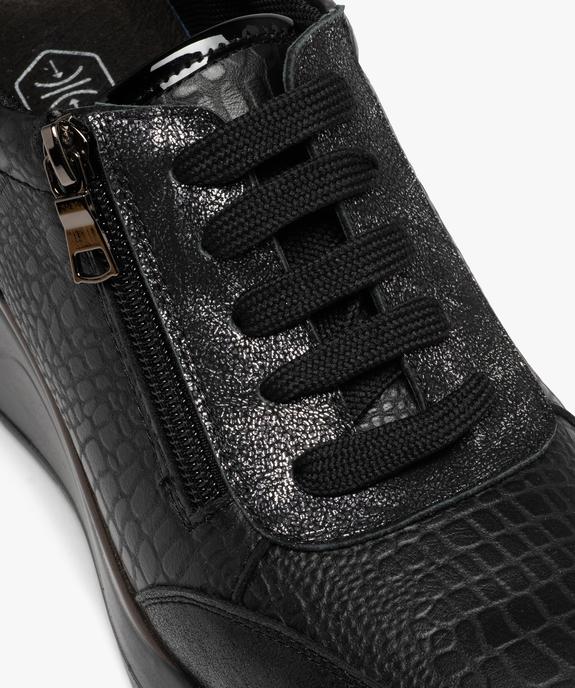 Derby confort avec lacets et zip sur semelle compensée femme vue6 - G'FLEX - GEMO