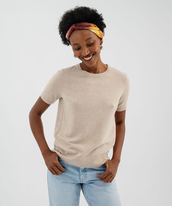 Pull à manches courtes en maille fine et fluide femme vue1 - GEMO 4G FEMME - GEMO