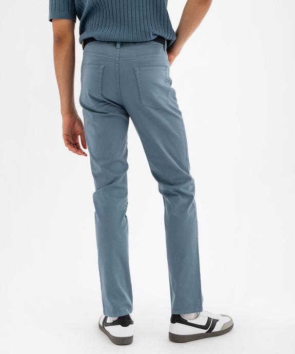 Pantalon 5 poches coupe slim coloris unique avec ceinture homme vue3 - GEMO (HOMME) - GEMO