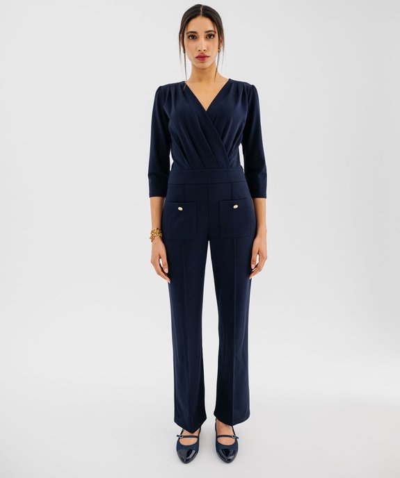 Combinaison pantalon avec décolleté drapé femme vue4 - GEMO(FEMME PAP) - GEMO