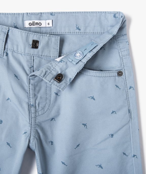 Bermuda en coton twill imprimé à revers garçon vue2 - GEMO 4G GARCON - GEMO
