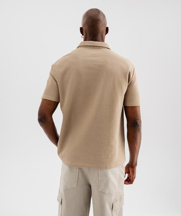 Polo à manches courtes en maille fantaisie homme vue3 - GEMO 4G HOMME - GEMO
