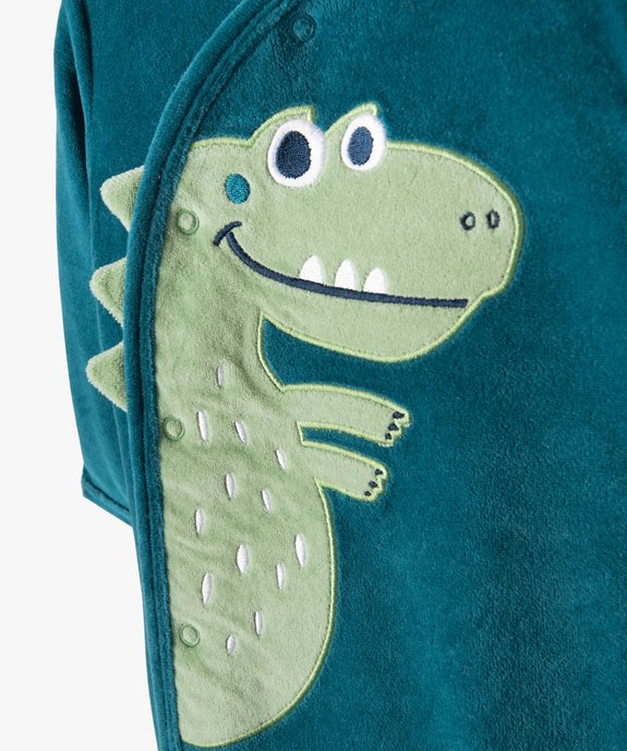 Pyjama bébé en velours imprimé dinosaure à fermeture ventrale vue4 - GEMO(BB COUCHE) - GEMO
