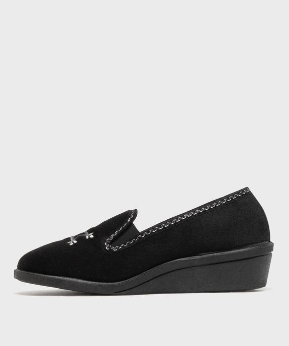 Chaussons enveloppants dessus velours motif fleur femme vue3 - G'FLEX GEMO FOR GOOD - GEMO