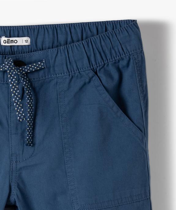 Bermuda garçon en toile avec poches surpiquées vue2 - GEMO (ENFANT) - GEMO
