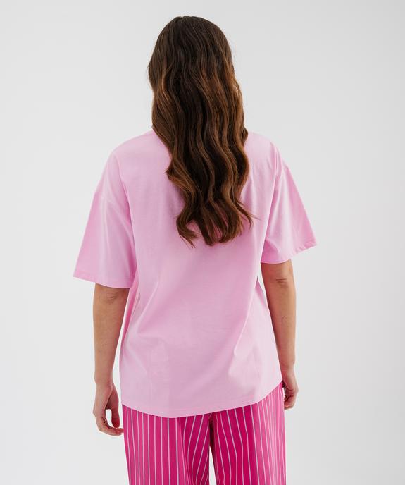 Tee-shirt manches courtes en jersey de coton imprimé femme vue3 - GEMO(FEMME PAP) - GEMO