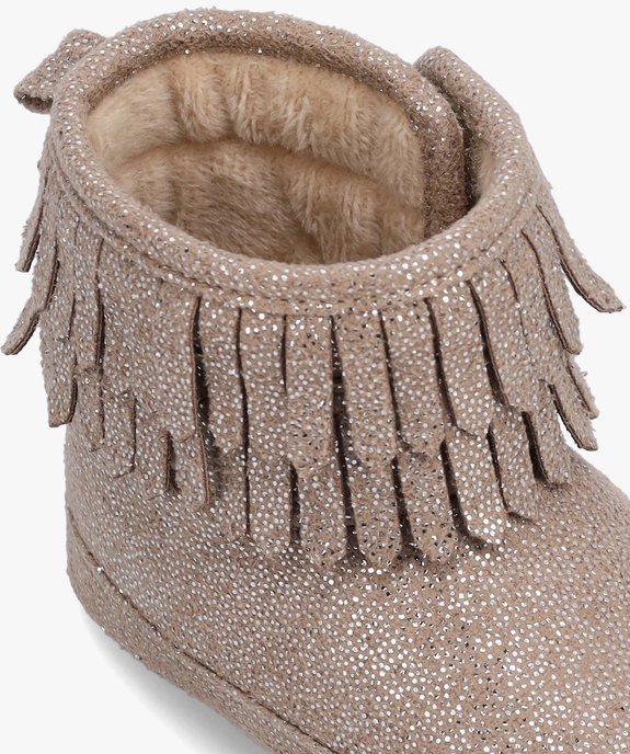Chaussons de naissance bébé fille boots pailletées vue6 - GEMO 4G BEBE - GEMO