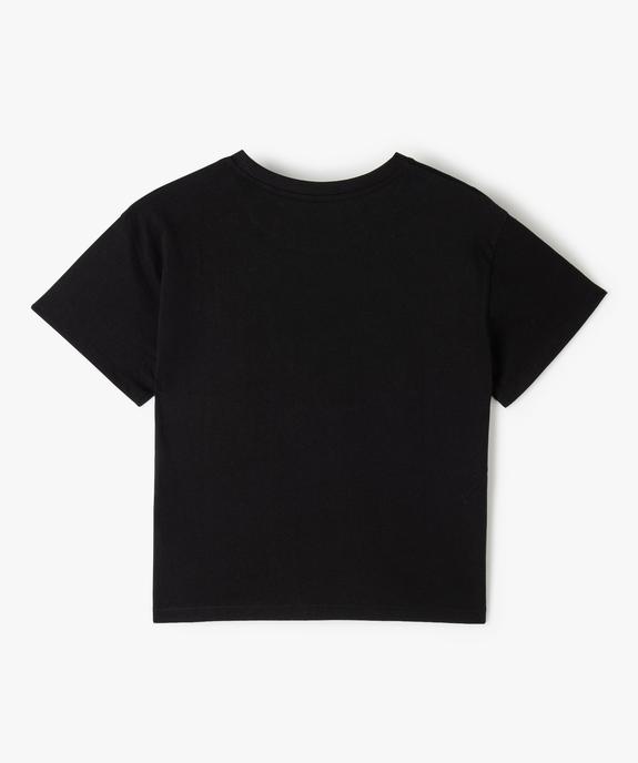 Tee-shirt fille court avec motif qui brille dans le noir vue3 - GEMO (JUNIOR) - GEMO