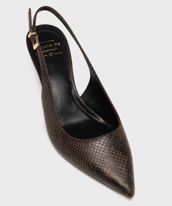Escarpins slingback à bout pointu et petit talon fin femme - Follow Me vue5 - FOLLOW ME - GEMO