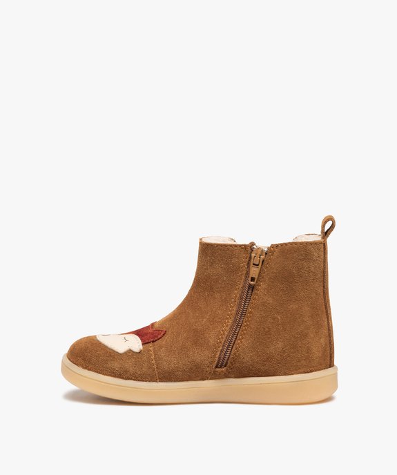 Boots bébé garçon dessus cuir motif renard – NA! vue3 - NA! - GEMO