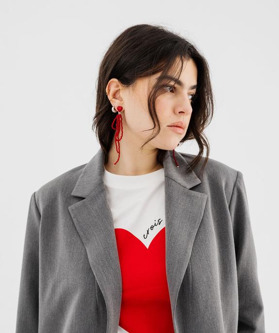 Veste blazer chinée femme grande taille vue2 - GEMO (G TAILLE) - GEMO