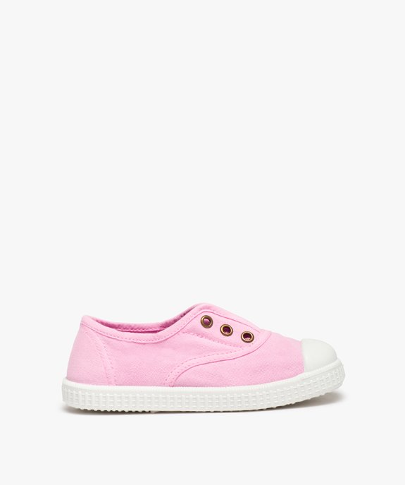 Baskets fille élastiquées en toile unie et bout renforcé vue1 - GEMO (ENFANT) - GEMO