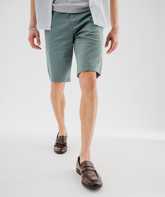 Bermuda en coton stretch coupe Regular homme vue1 - GEMO 4G HOMME - GEMO