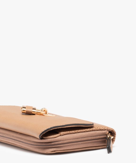 Portefeuille femme multimatière et multipoche à cadenas décoratif vue2 - GEMO (ACCESS) - GEMO