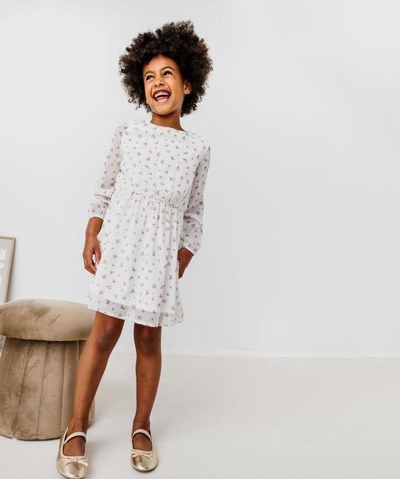 Robe en voile à manches longues fille vue1 - GEMO (ENFANT) - GEMO