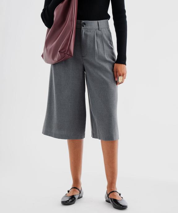 Pantacourt à pinces façon jupe culotte femme vue2 - GEMO(FEMME PAP) - GEMO