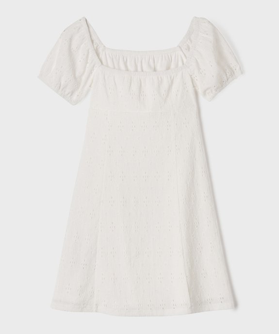 Robe courte en broderie anglaise fille vue3 - GEMO (JUNIOR) - GEMO
