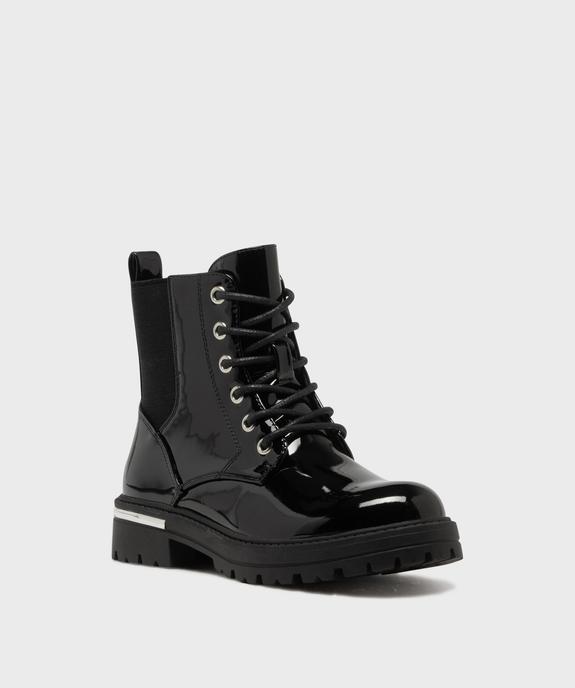 Boots crantées vernies avec zip et élastique fille vue2 - LOVELY WINGS - GEMO