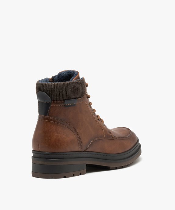 Boots à lacets et zip avec col en textile homme vue5 - GEMO (CASUAL) - GEMO