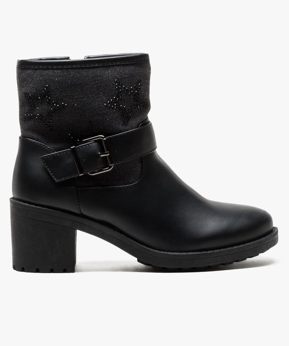 Boots bi-matières avec motif étoiles sur la tige vue1 - GEMO(URBAIN) - GEMO