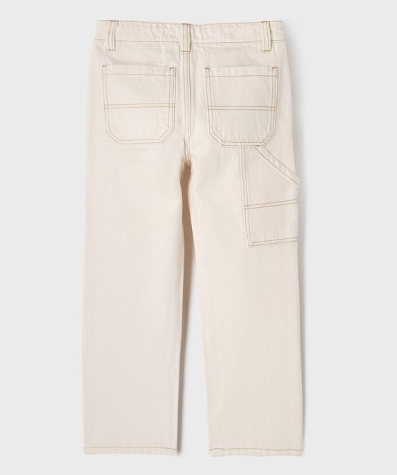Pantalon droit multipoche en toile de coton garçon vue3 - GEMO (ENFANT) - GEMO