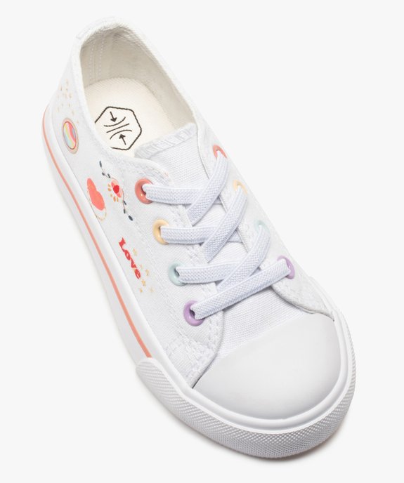 Tennis fille en toile imprimée fermeture lacets élastiques vue5 - GEMO 4G FILLE - GEMO