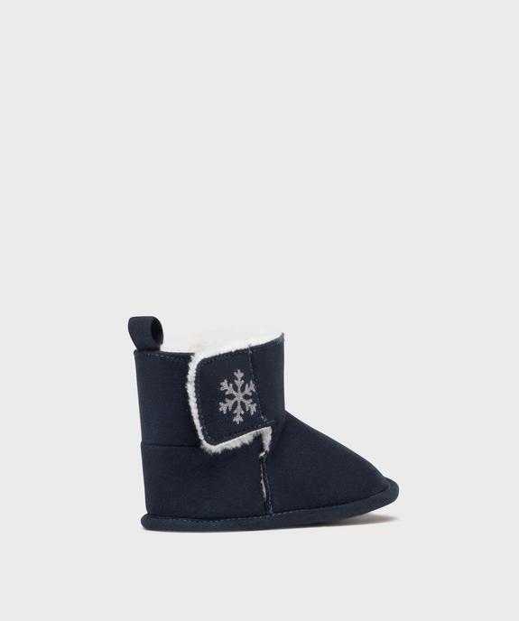 Chaussons boots à scratch doublure chaude bébé vue4 - LITTLE LOVE - GEMO